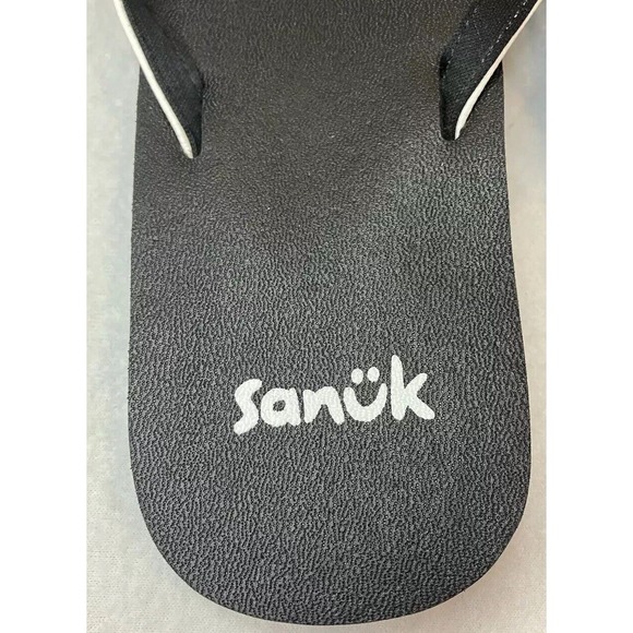 Sanuk Women's Yoga Mat Sandals Size 10 Black With White Straps - Picture 7 of 8